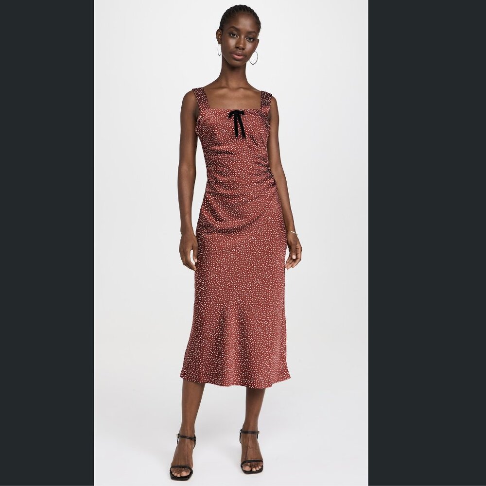 NWT Wayf ruched midi dress sz S in red